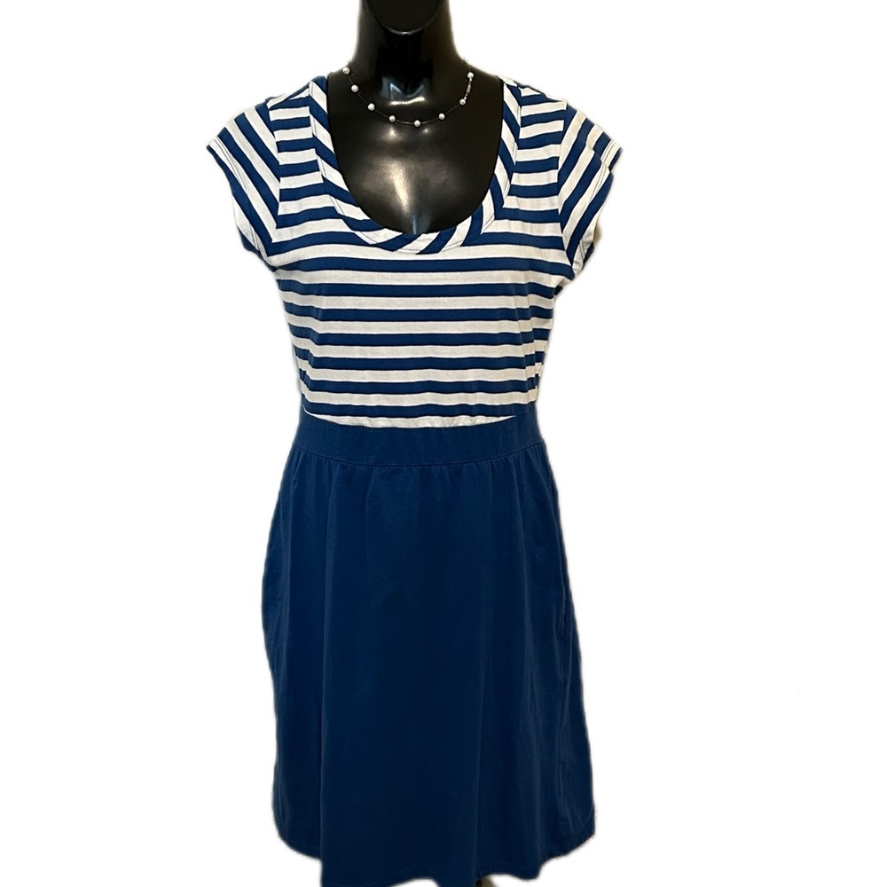 Striped Blue and White Dress